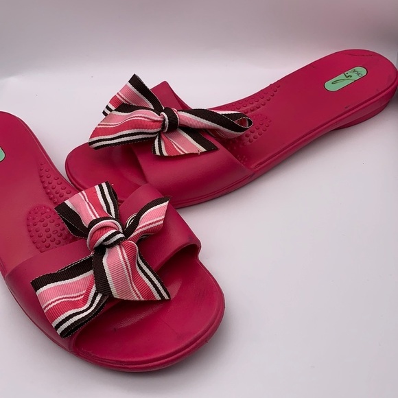 OKA b. Shoes - Oka. B Pink Bow Sandals Slip-on Size ML 8.5-9.5